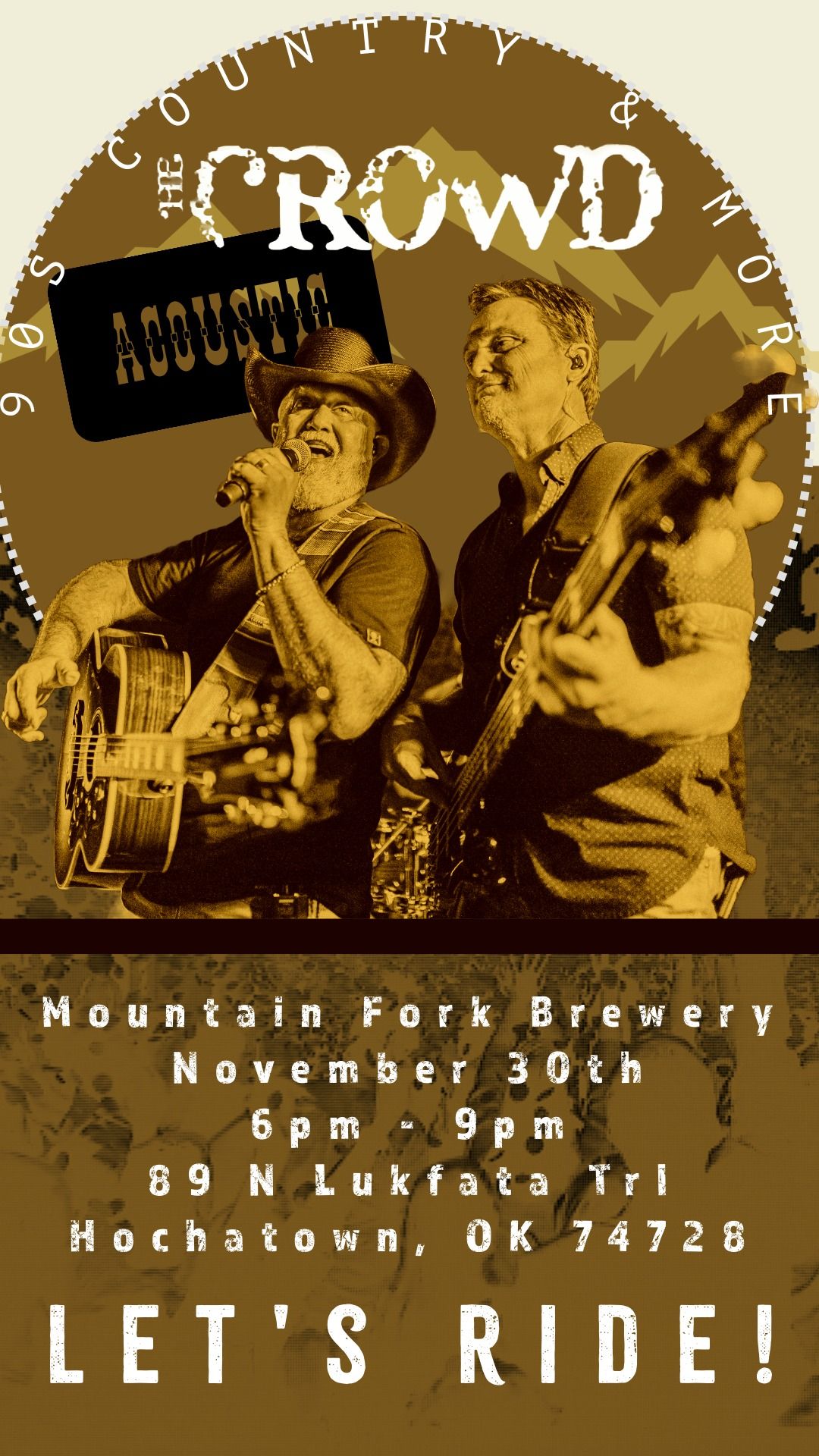 Hochatown Oklahoma Mountain Fork Brewery 90s Country & More with The Crowd Acoustic