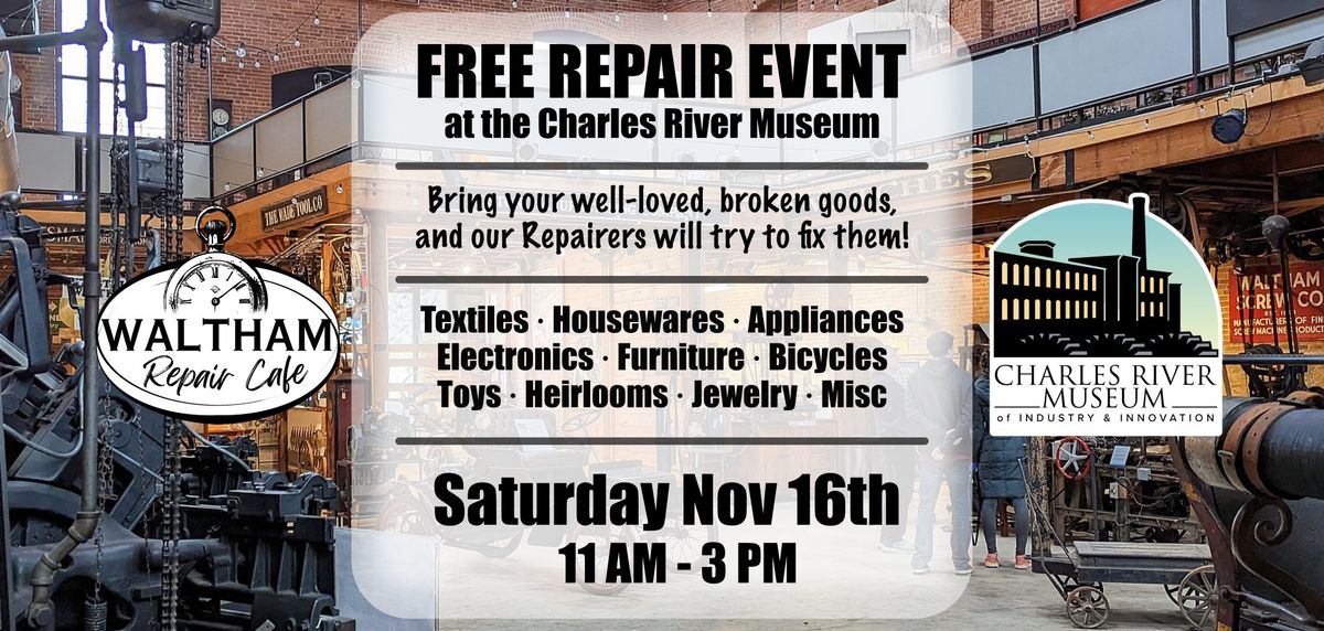 Waltham Repair Cafe - A Free Community Repair Event