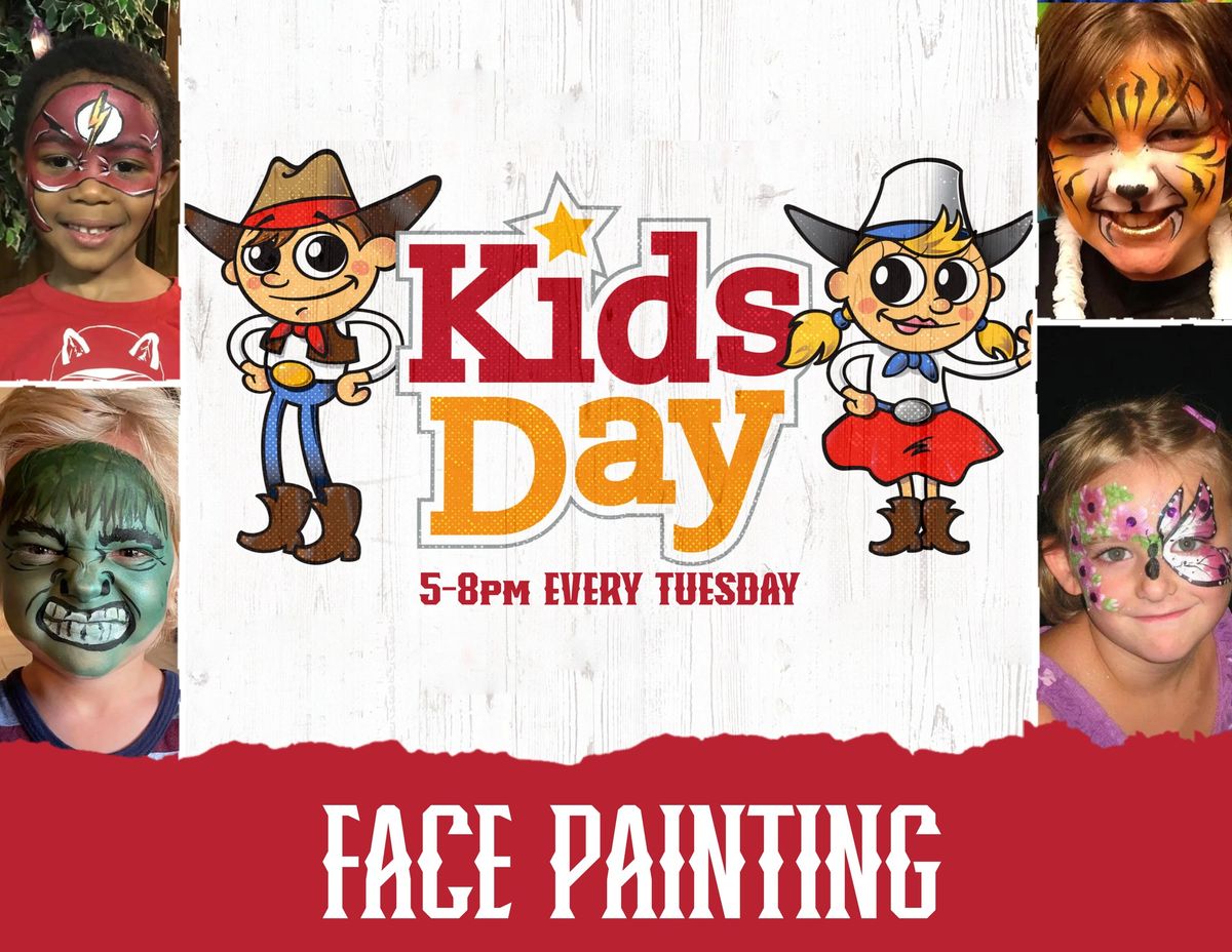 Face Painter on Kids Day at Pizza Ranch!