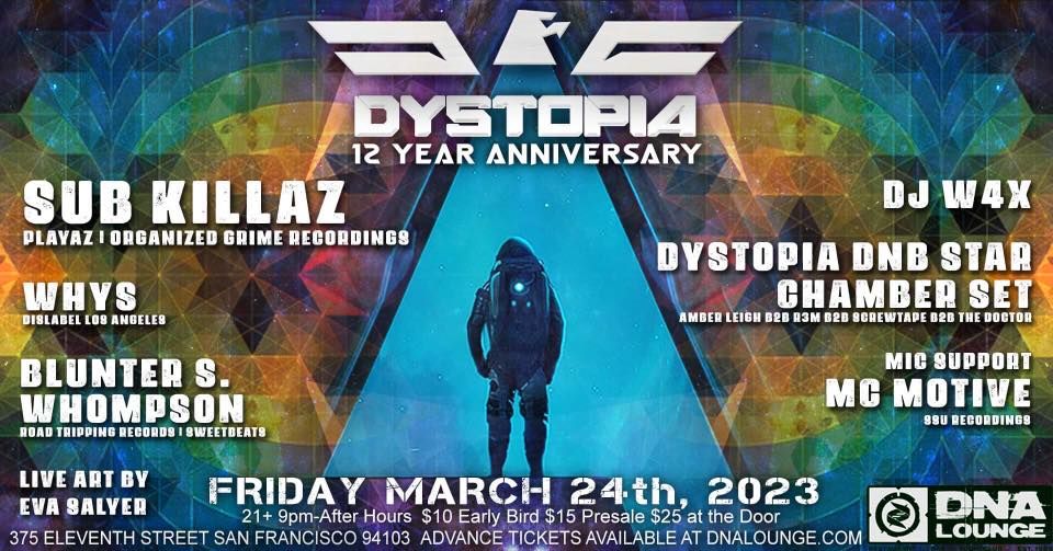 Dystopia DNB 12-Year Anniversary Featuring Sub Killaz & WHYS