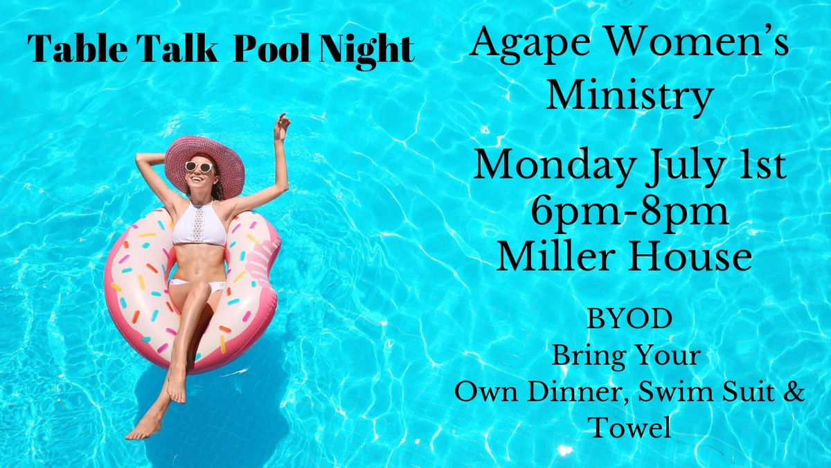 Table Talk Pool Night w\/Agape Women\u2019s Ministry