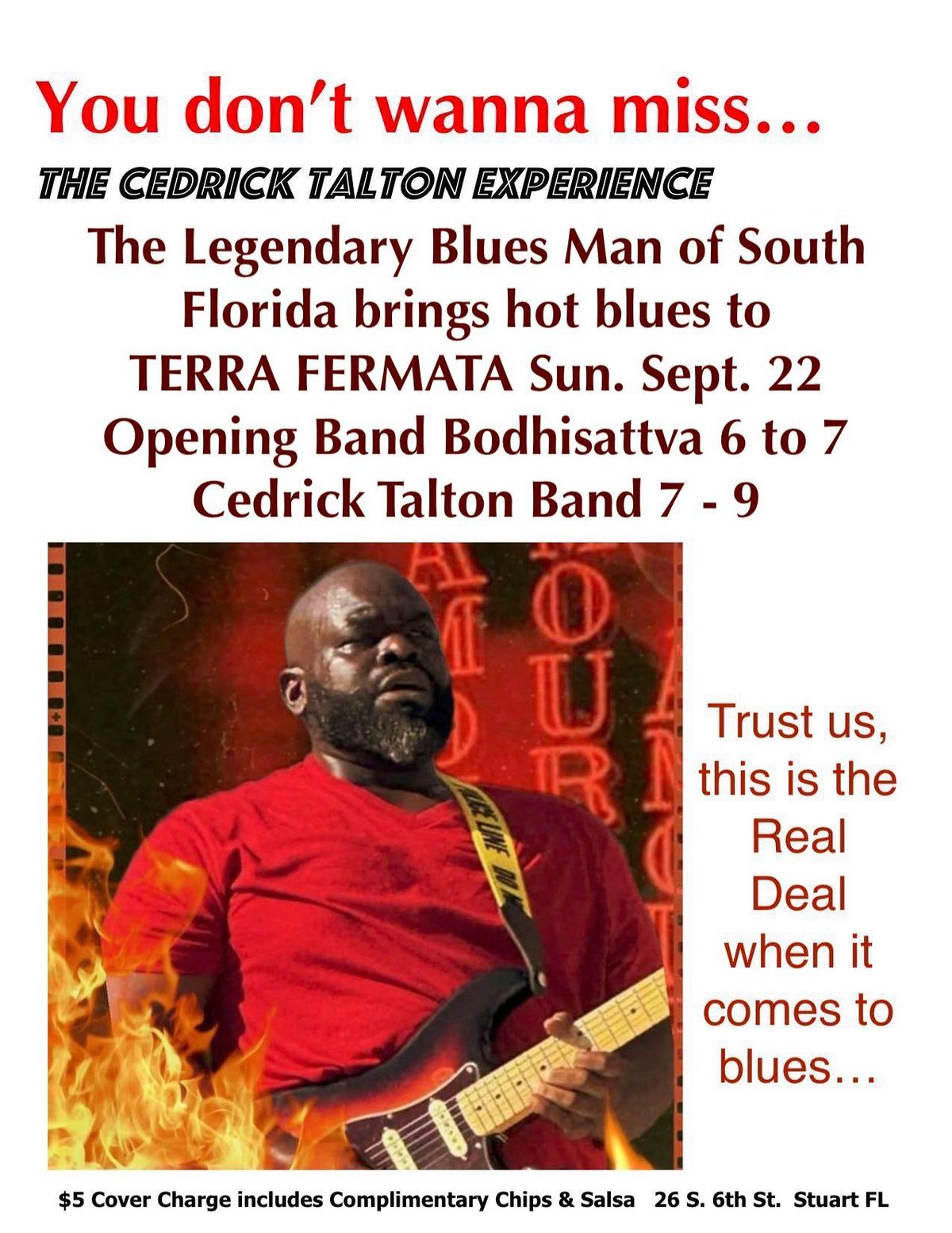 Cedrick Talton Project BLUES EXPERIENCE in Stuart, FL