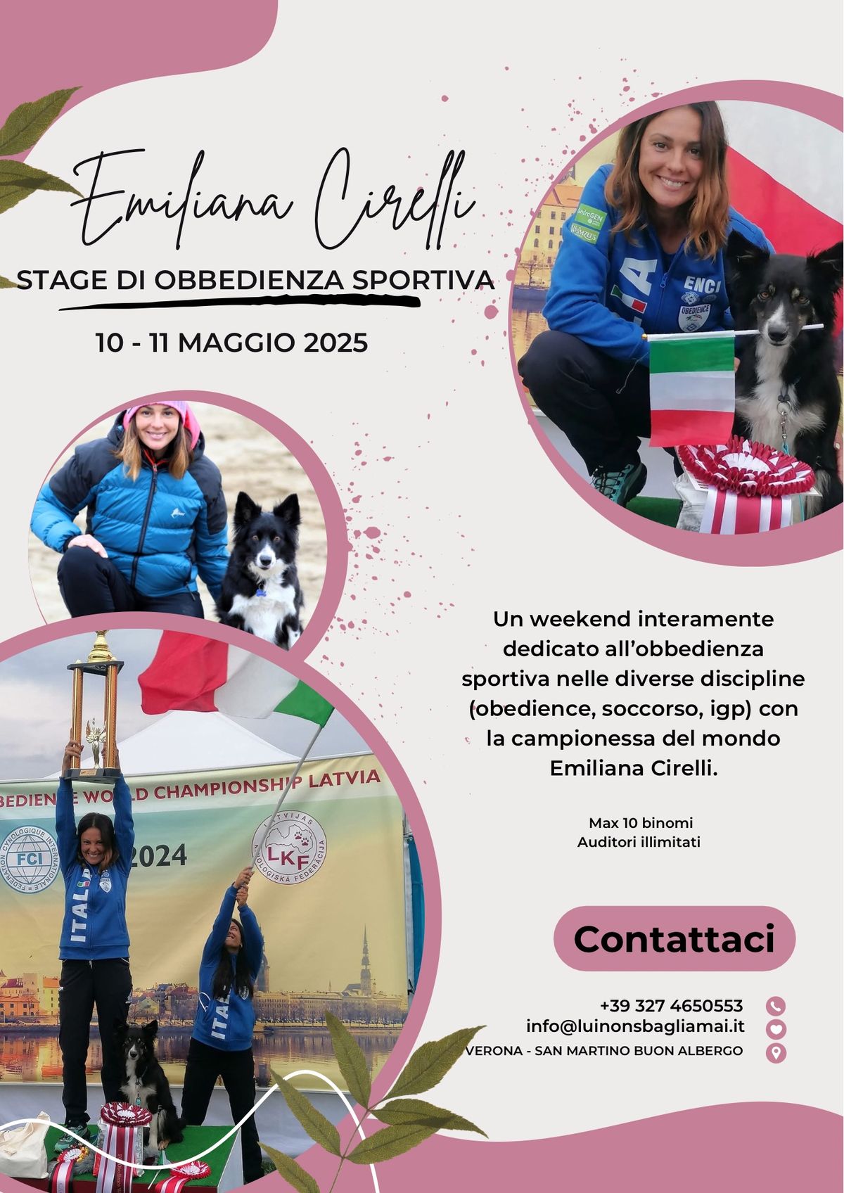 Stage di obbedienza sportiva con Emiliana Cirelli