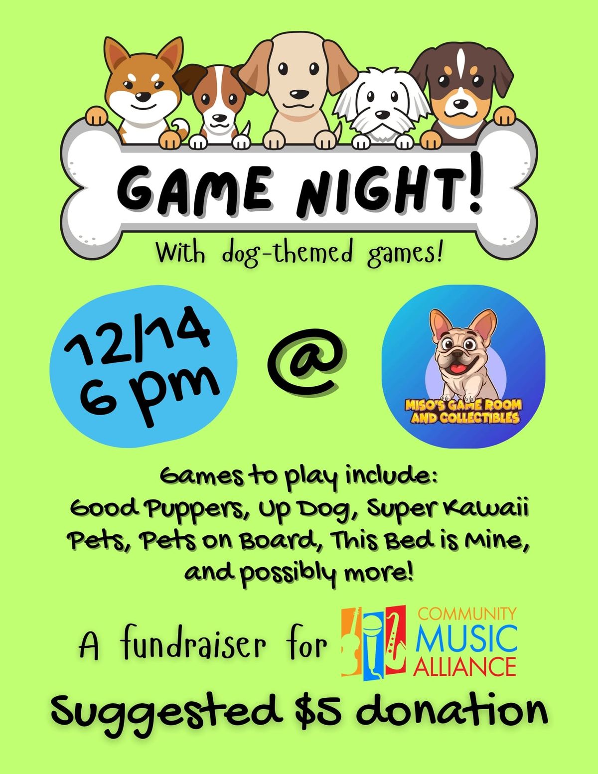 Dog-Themed Games Night @ Miso's!