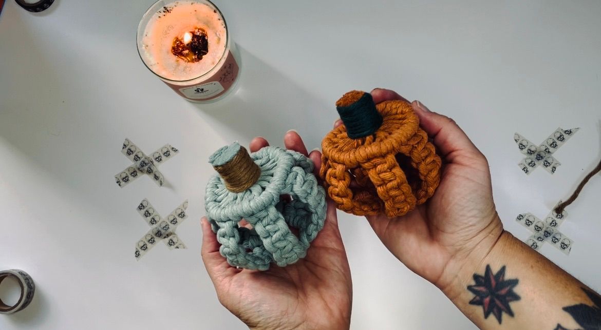 Mini Macrame Pumpkins