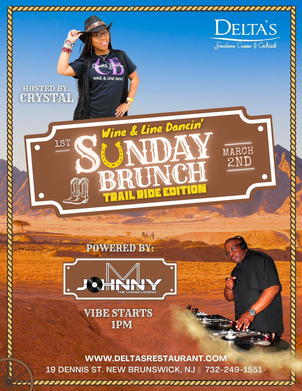 1st Sunday Brunch & Wine Line Dancing Trail Ride Edition - Hosted By Crystal