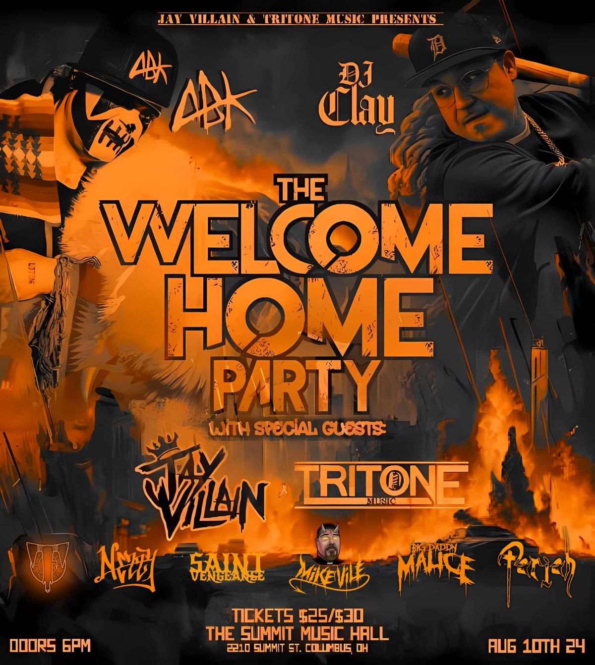 THE WELCOME HOME PARTY ft ABK & Dj Clay, Jay Villain and Tritone - Saturday August 10