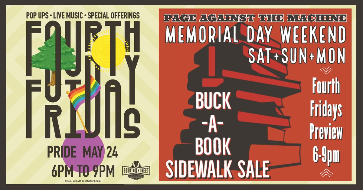 FOURTH FRIDAYS on 4th Street w\/Memorial Day Weekend Buck-A-Book Sidewalk Sale