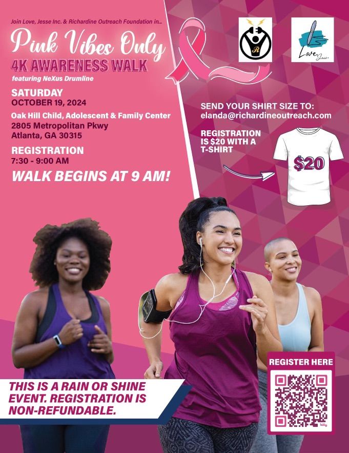 Cancer Awareness 4K Pink Vibes Only Walk Event