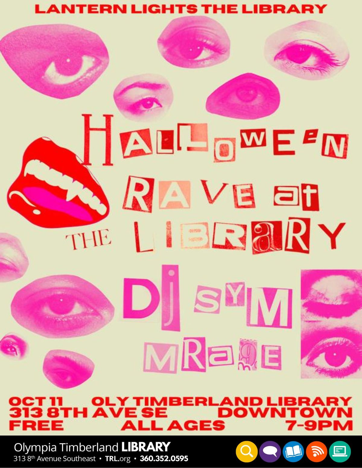 Lantern Lights the Library: Spooky Rave w\/ DJ Sym and MRA9E