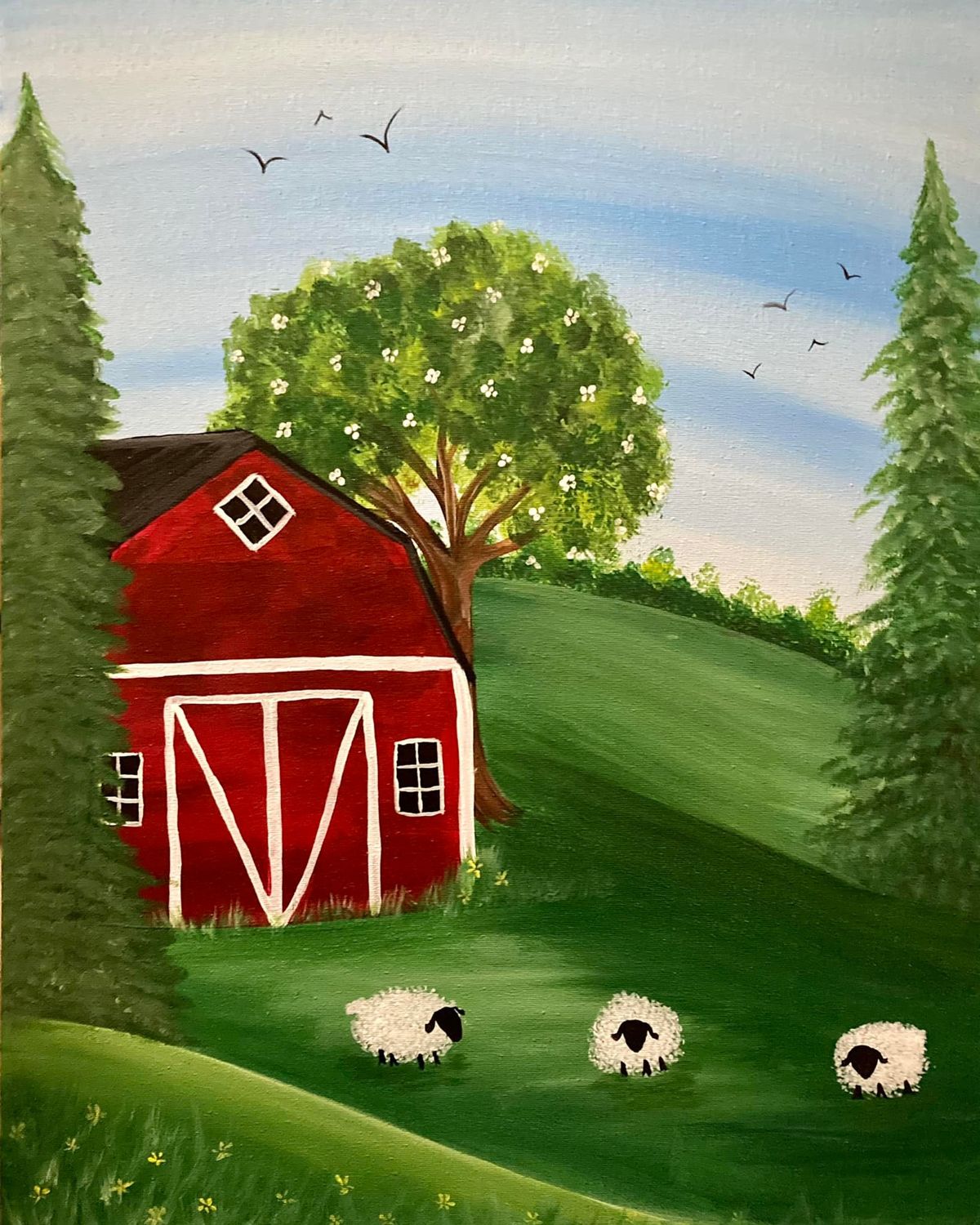 Red Barn in Spring - Ages 16+