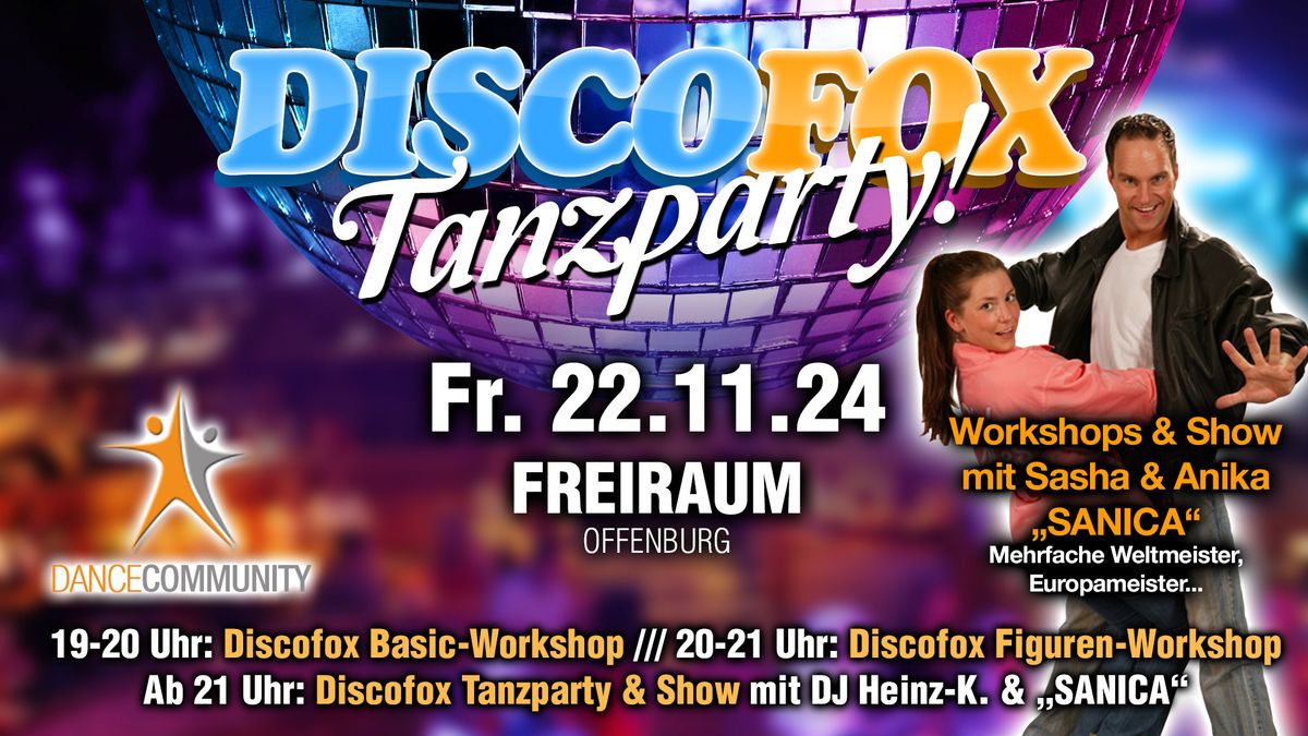 Discofox Tanzparty im FREIRAUM Offenburg mit den Discofox-Weltmeistern "SANICA"