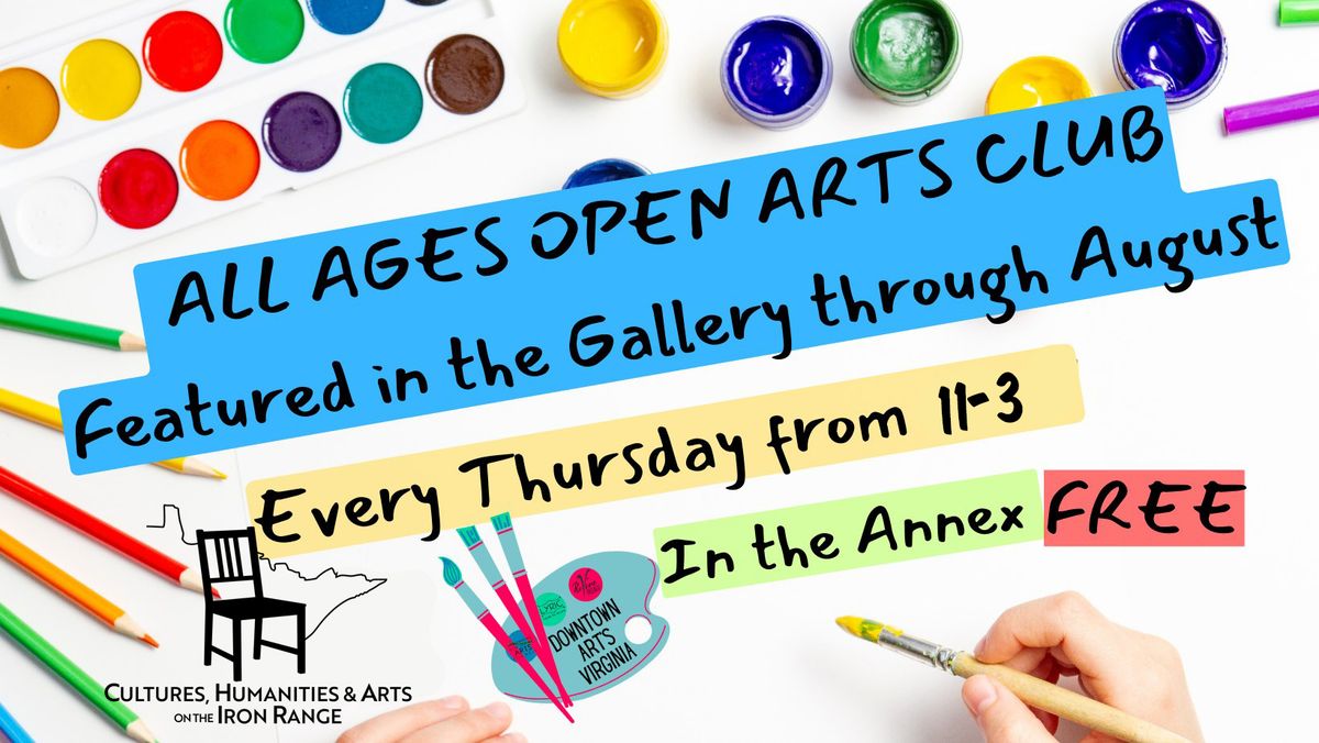 FREE!! Downtown Arts Virginia All Ages Open Art Club