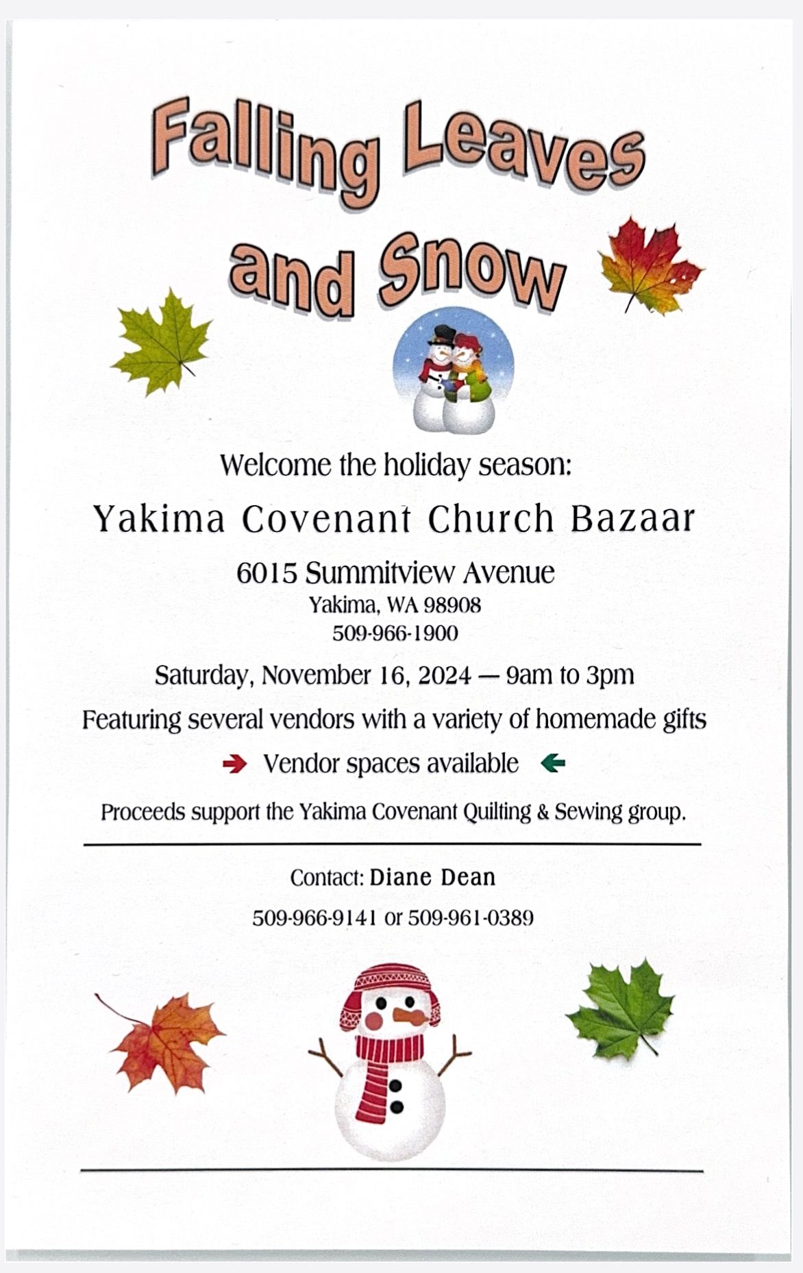 Yakima Covenant Church Bazaar