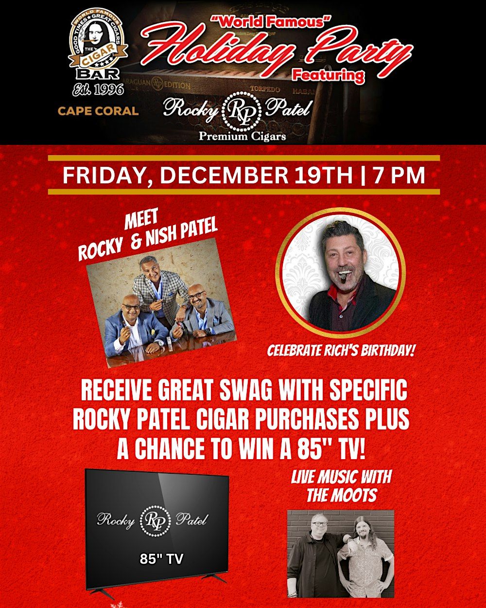 "World Famous" Holiday Party Featuring Rocky Patel - Cape Coral