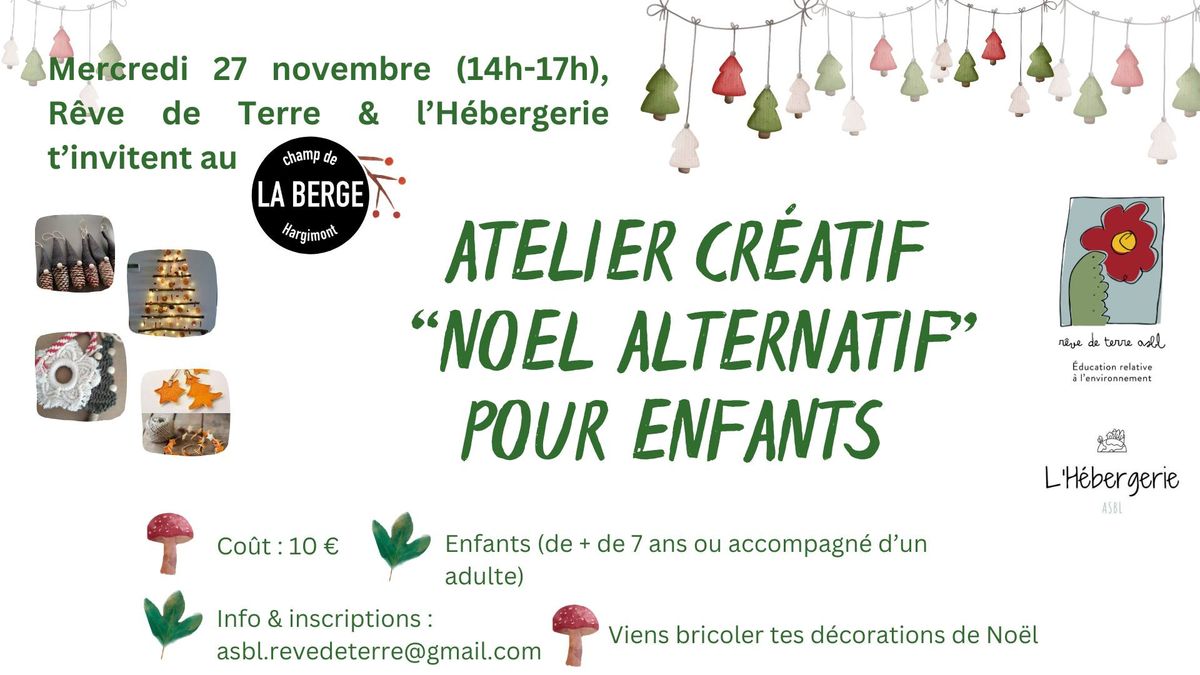 Atelier cr\u00e9atif pour enfants - No\u00ebl alternatif