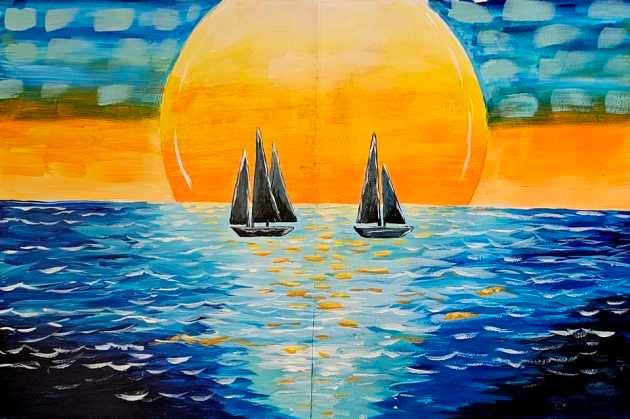 Couple's\/Duet "Sunset Sail" In-Studio Paint Party!