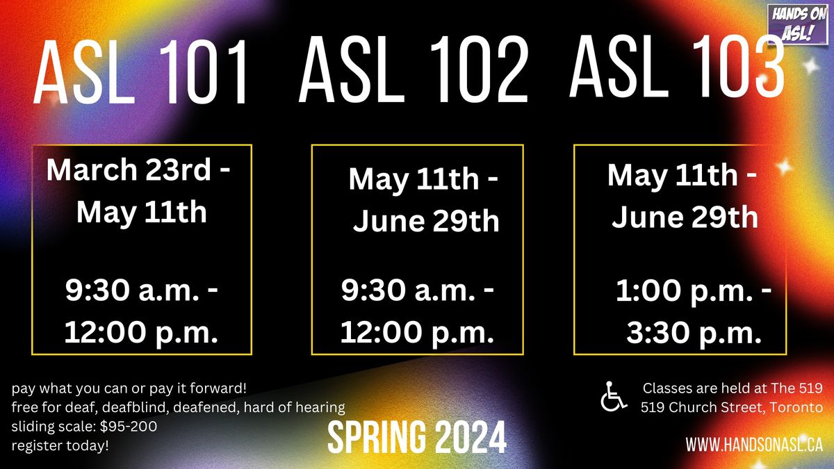 Spring 2024 ASL Classes!