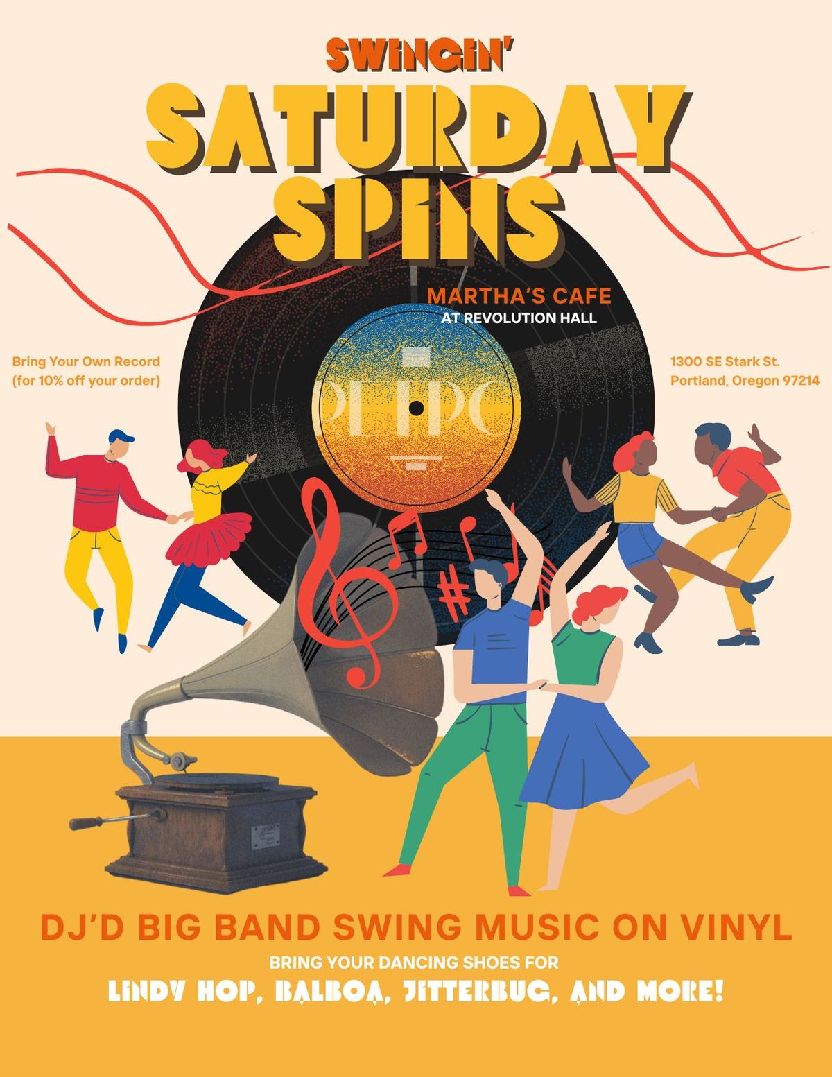 Swingin' Saturday Spins at Martha's Cafe 