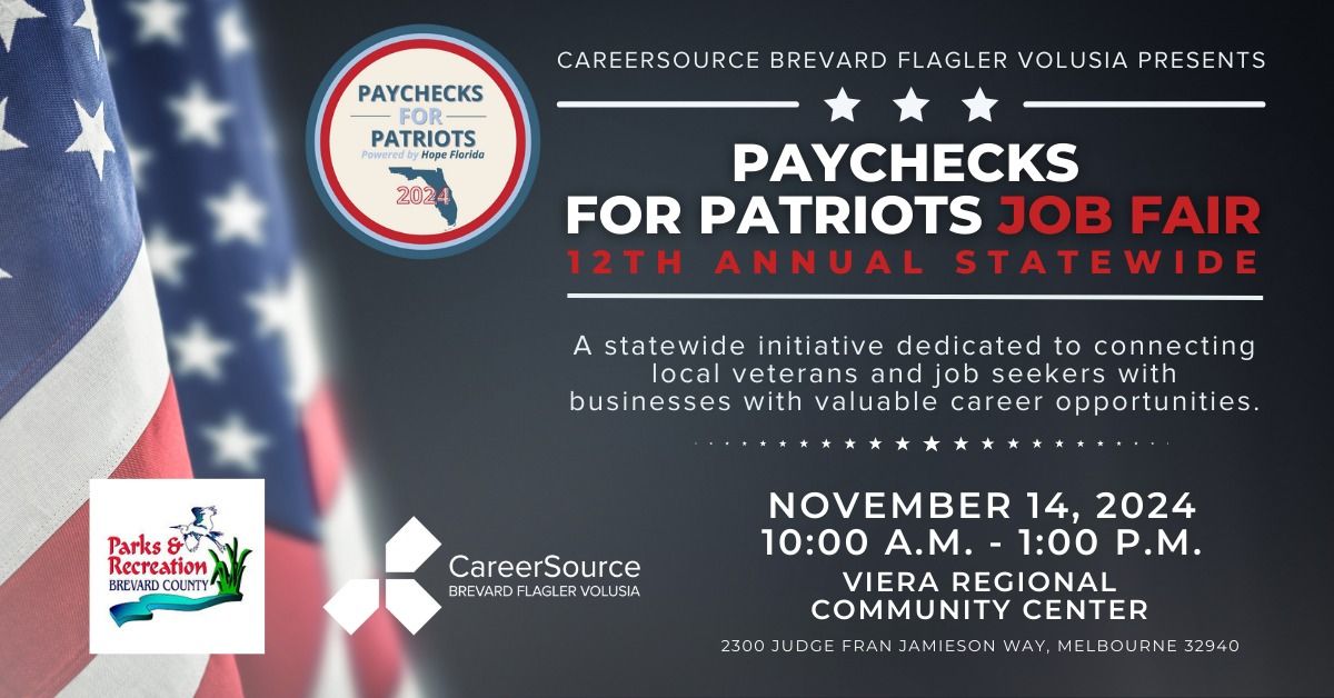 12th Annual Paychecks for Patriots Job Fair, Powered by Hope Florida