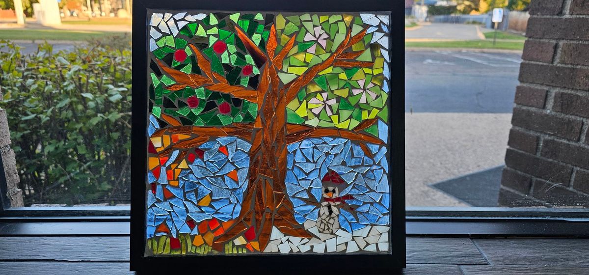 Four Seasons Tree Stained Glass Mosaic