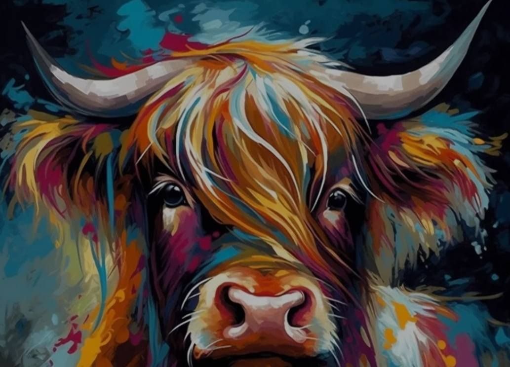 Highland Cattle in pastels