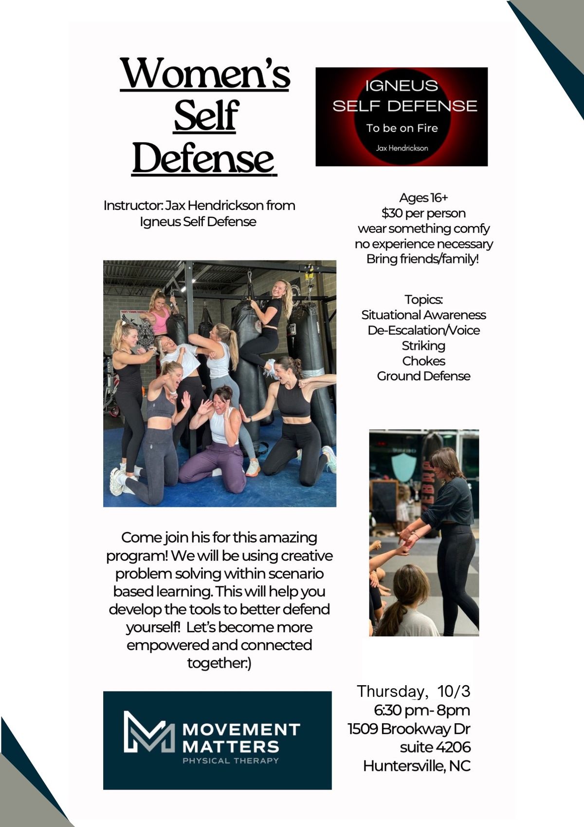 Women's Self Defense Class with Igneus