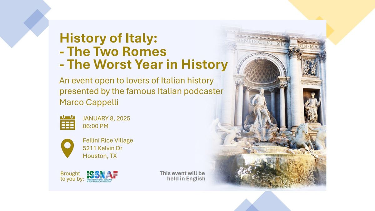 History of Italy - a night with podcaster Marco Cappelli