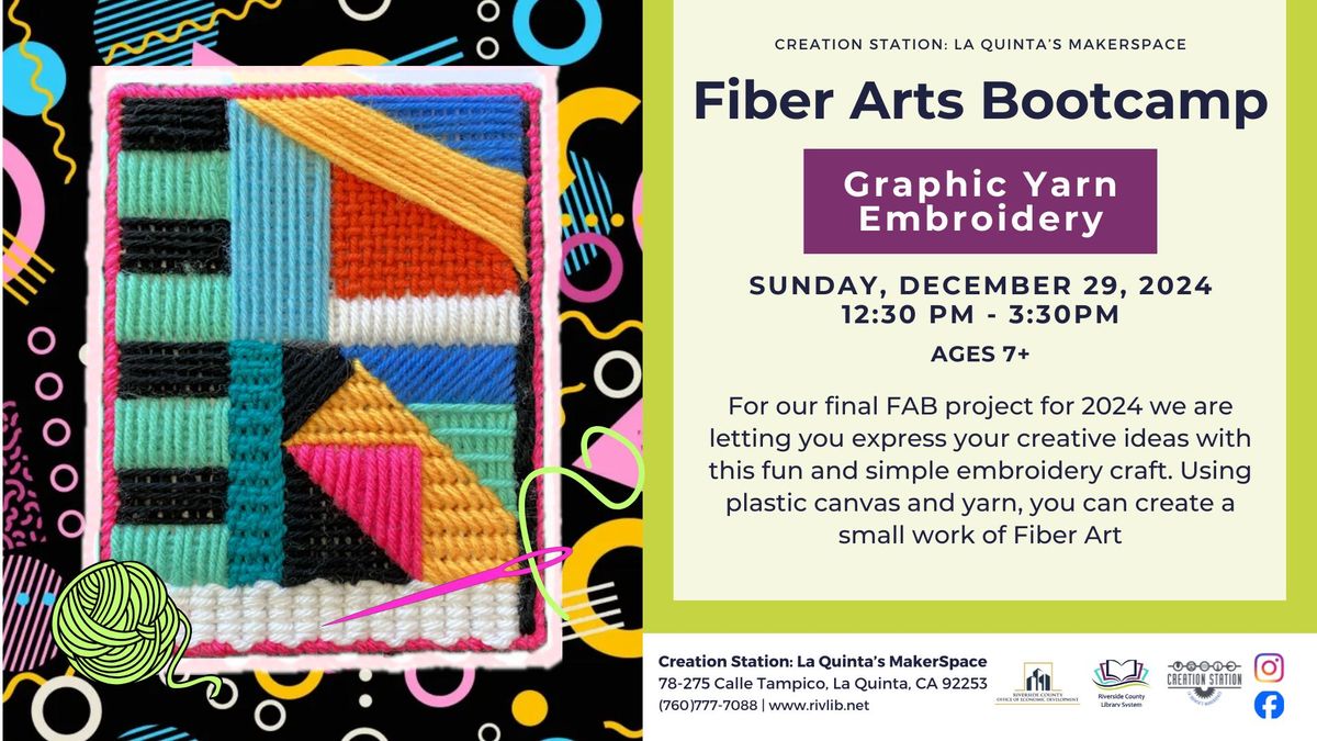 Fiber Arts Bootcamp: Graphic Yarn Embroidery