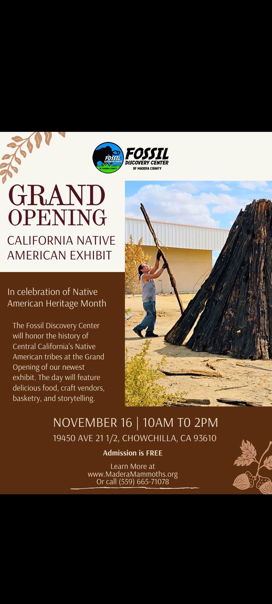 California Native American Exhibit GRAND OPENING!!!