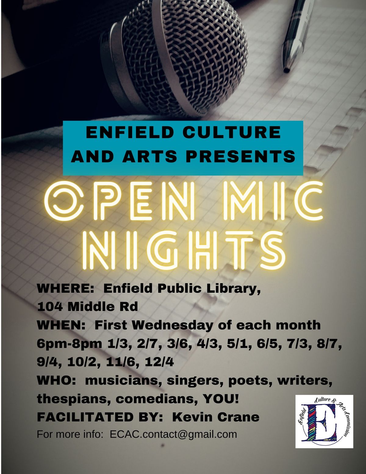 Open Mic Nights at the Enfield Main Library