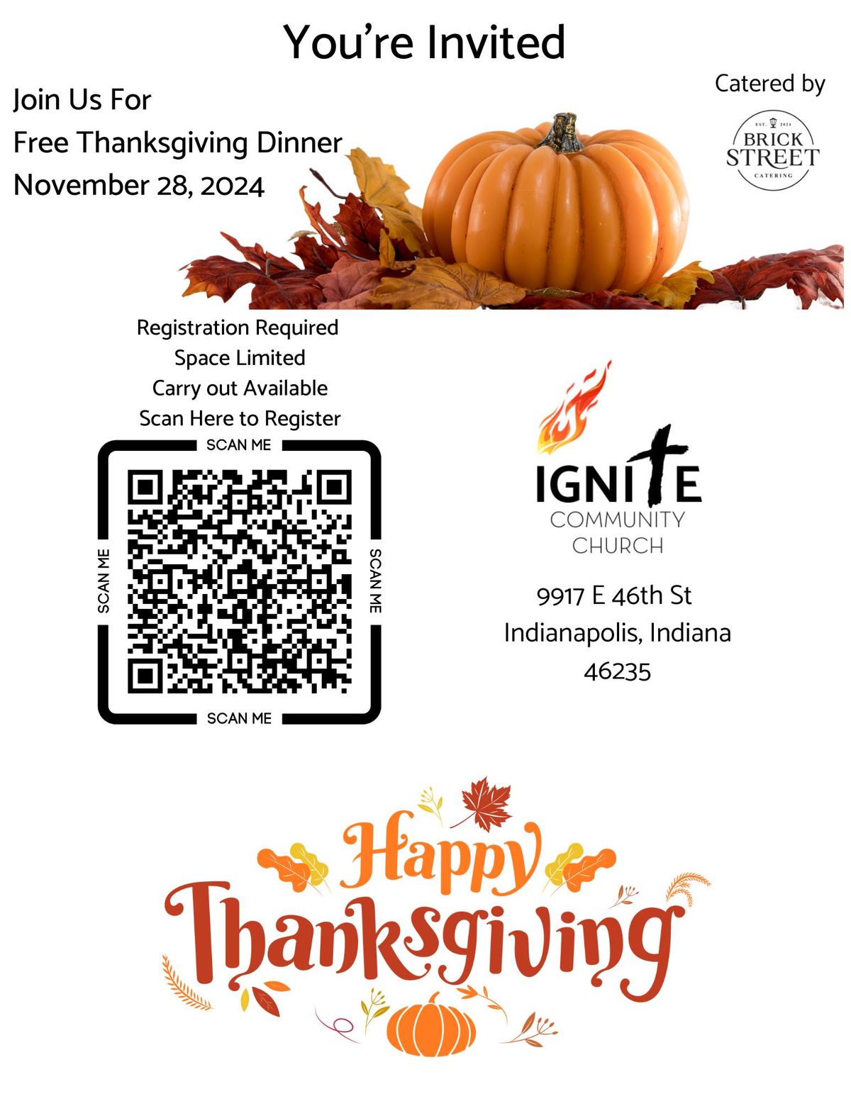 Free Catered Thanksgiving Dinner