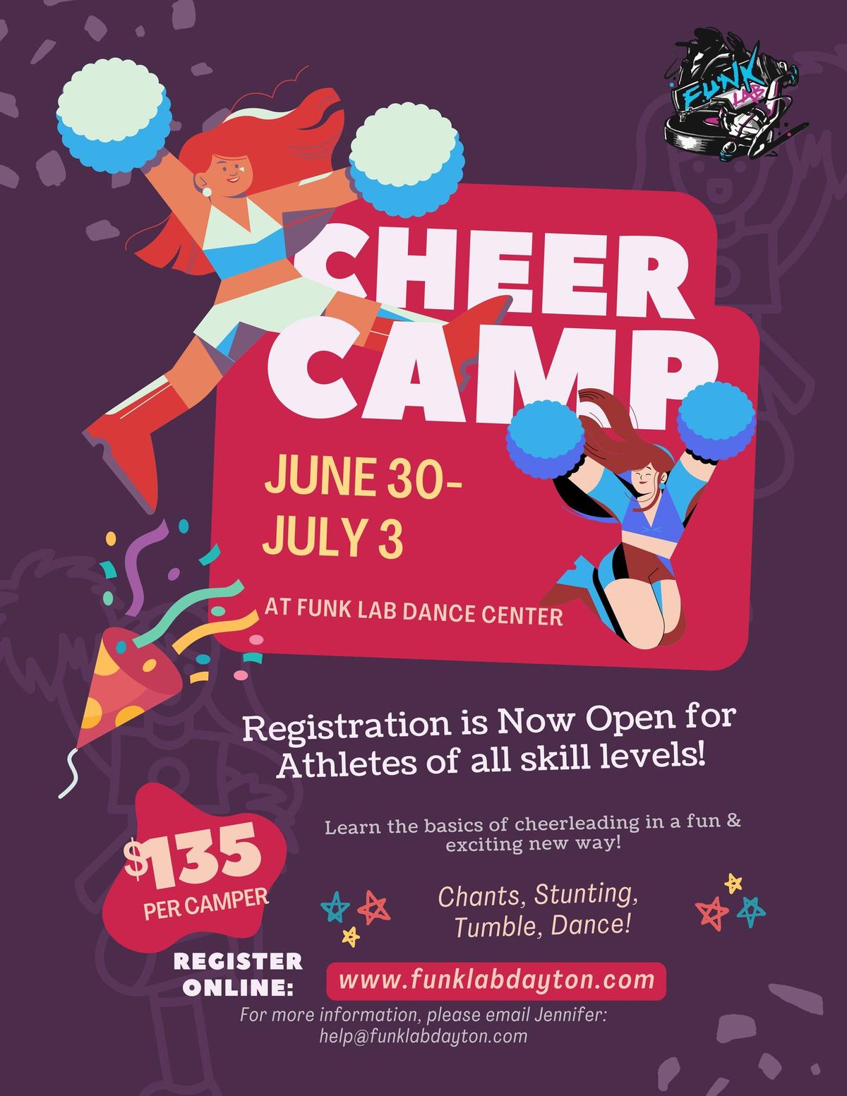 SOLD OUT- Summer Camp- Cheer!