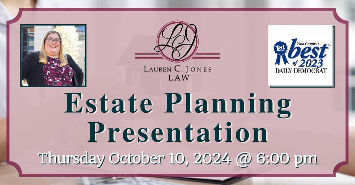 FREE Estate Planning Presentation - IN PERSON and ONLINE