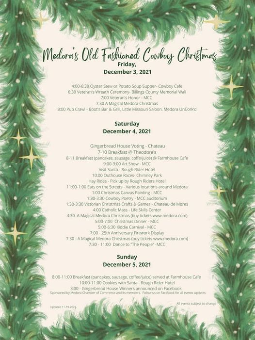 Medora Cowboy Christmas 2022 Medoras Cowboy Christmas 2021, Chasing Horses, Medora, 3 December To 5  December