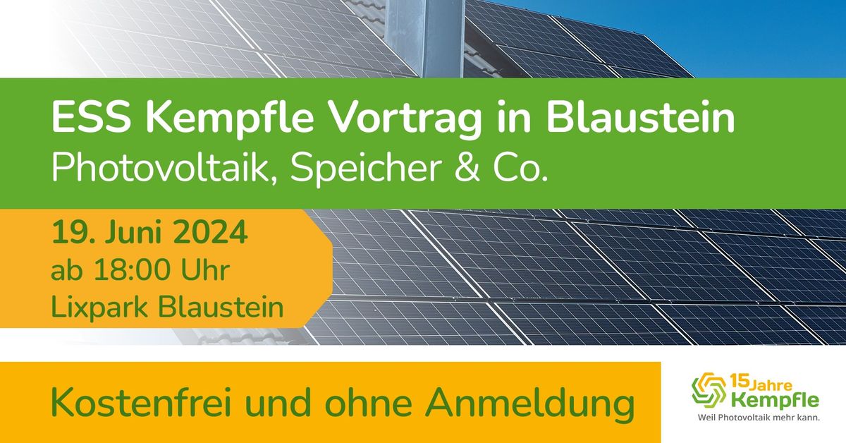 ESS Kempfle Vortrag in Blaustein: Photovoltaik, Speicher & Co.