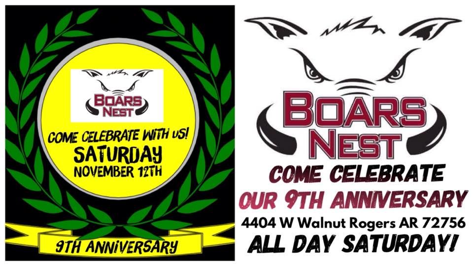 Boars Nest 9 Year Anniversary - Come Celebrate!