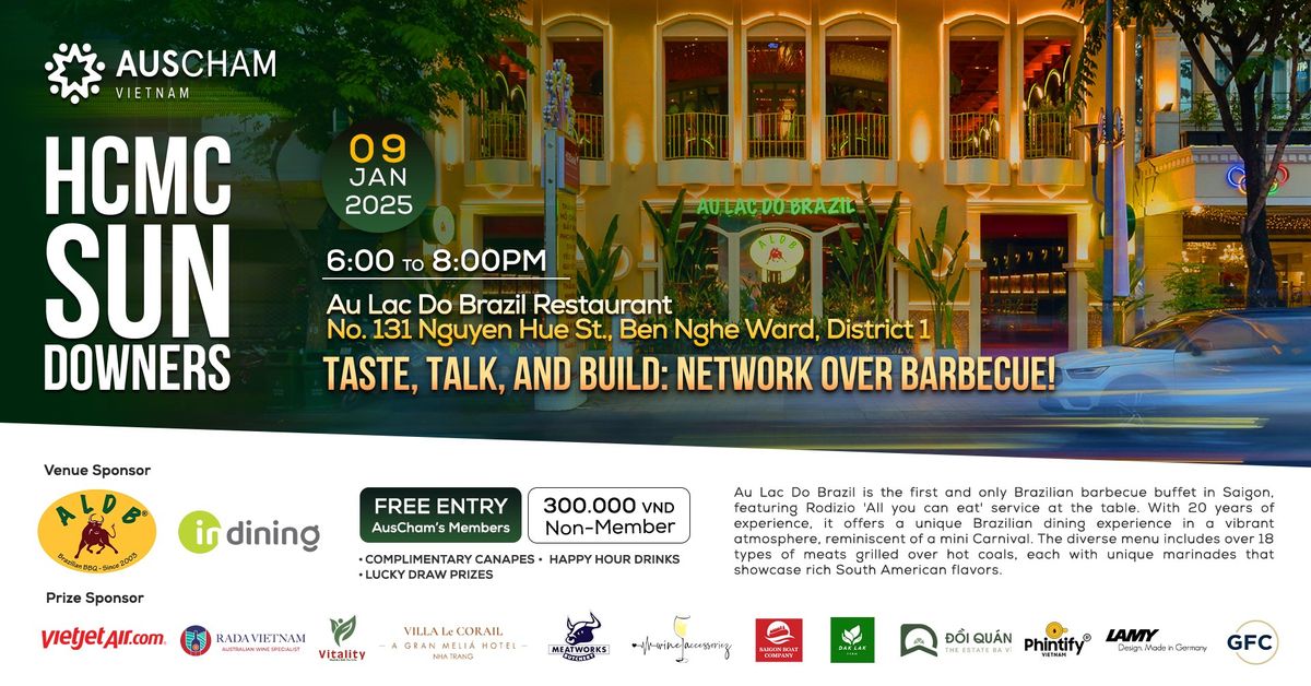 January 2025 Sundowners in HCMC: Taste, Talk and Build: Network over Barbecue!