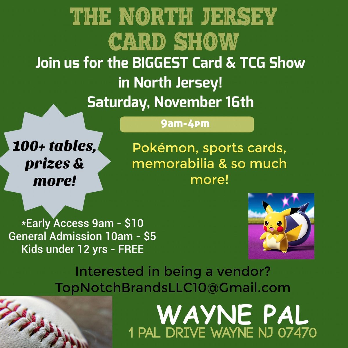 JOIN US for North Jersey\u2019s Biggest Collectibles & Trading Card show (TCG\/Pok\u00e9mon\/Sports cards)