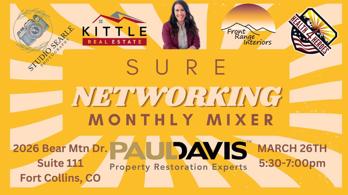 SURE Networking - March 26th, 2025 5:30pm @ Paul Davis FoCo