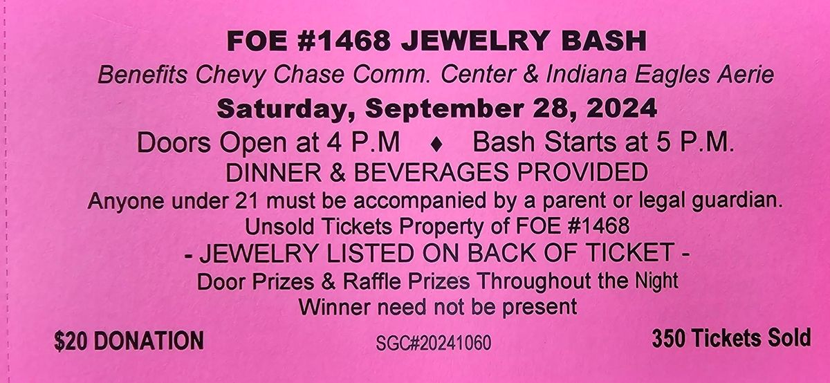 FOE #1468 2024 Jewelry Bash