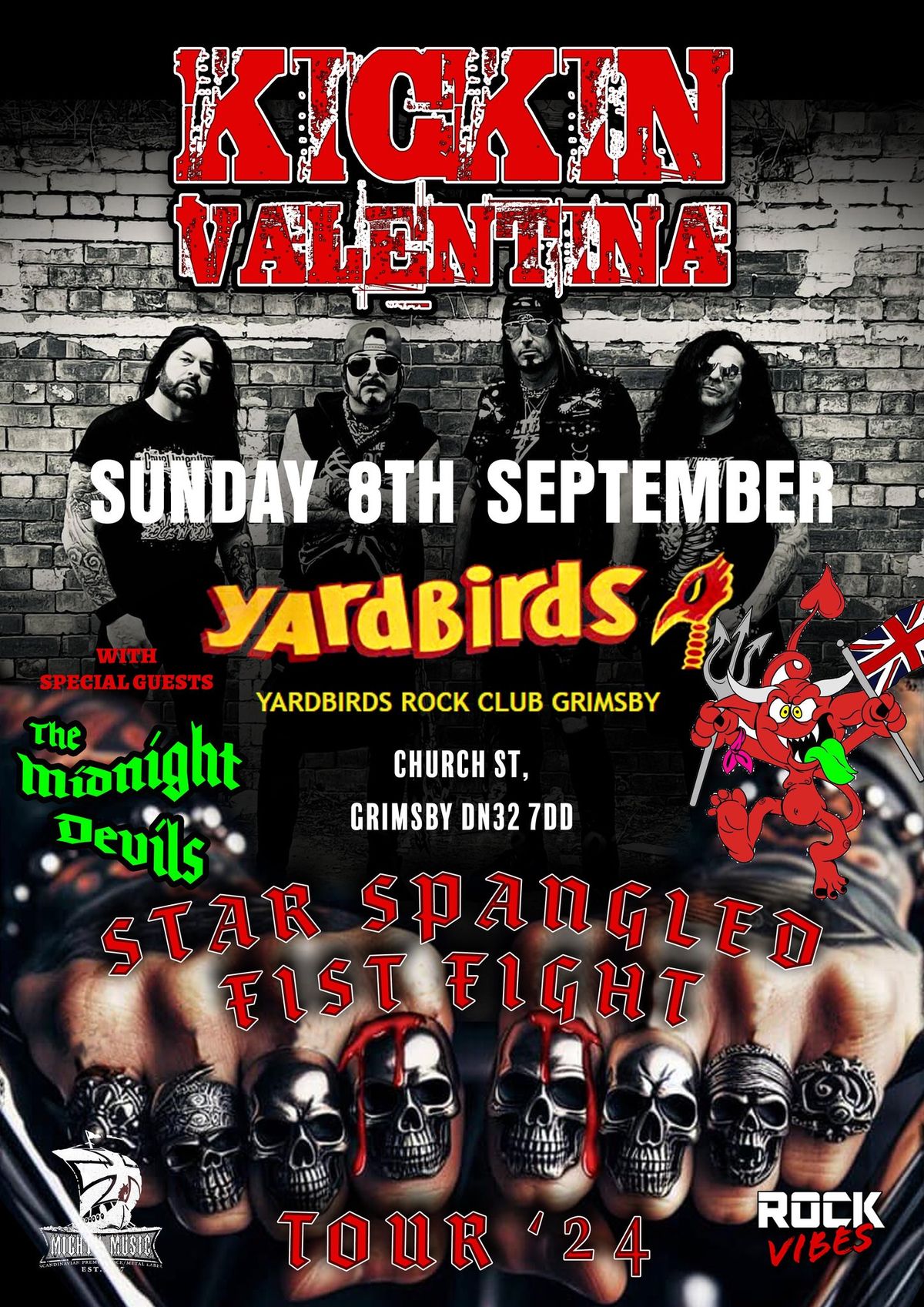 Kickin Valentina + special guests The Midnight Devils at Yardbirds 