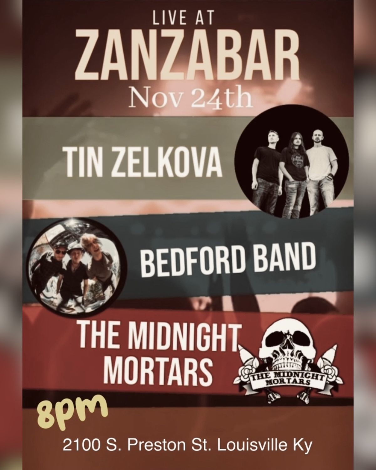 Tin Zelkova, Bedford Band & The Midnight Mortars