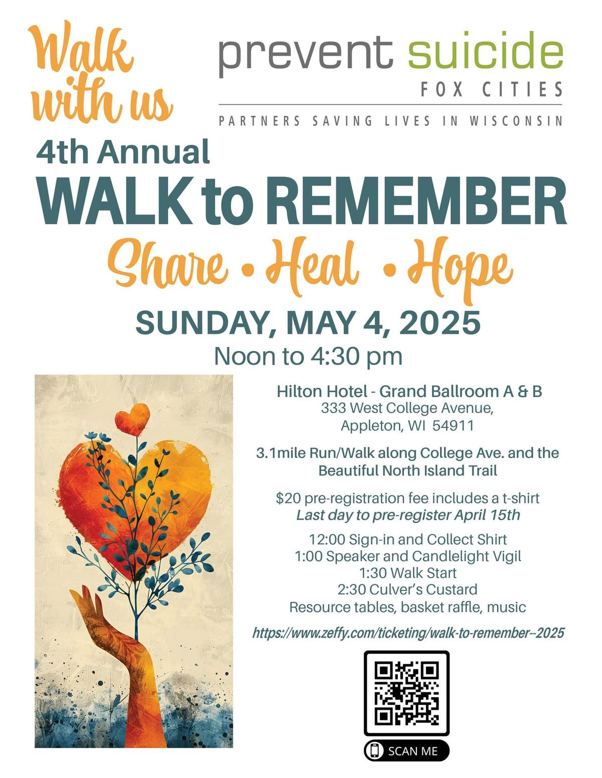 Prevent Suicide Fox Cities Walk to Remember 2025