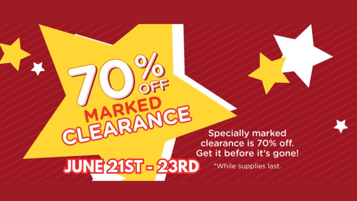 70% OFF Clearance Sale!