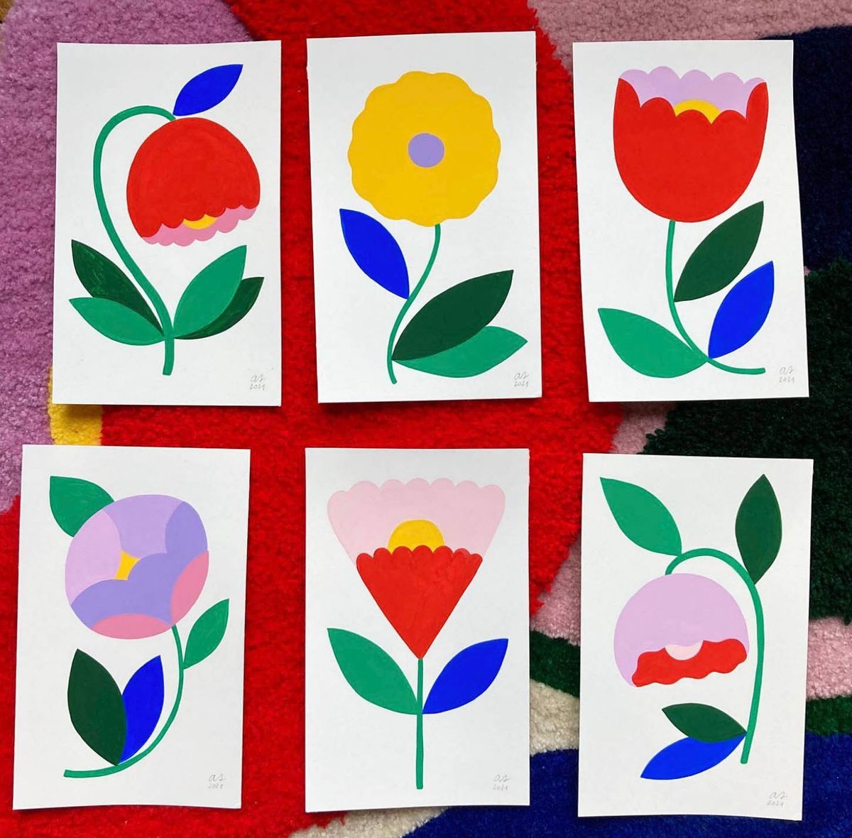 Cut Paper Flower Cards