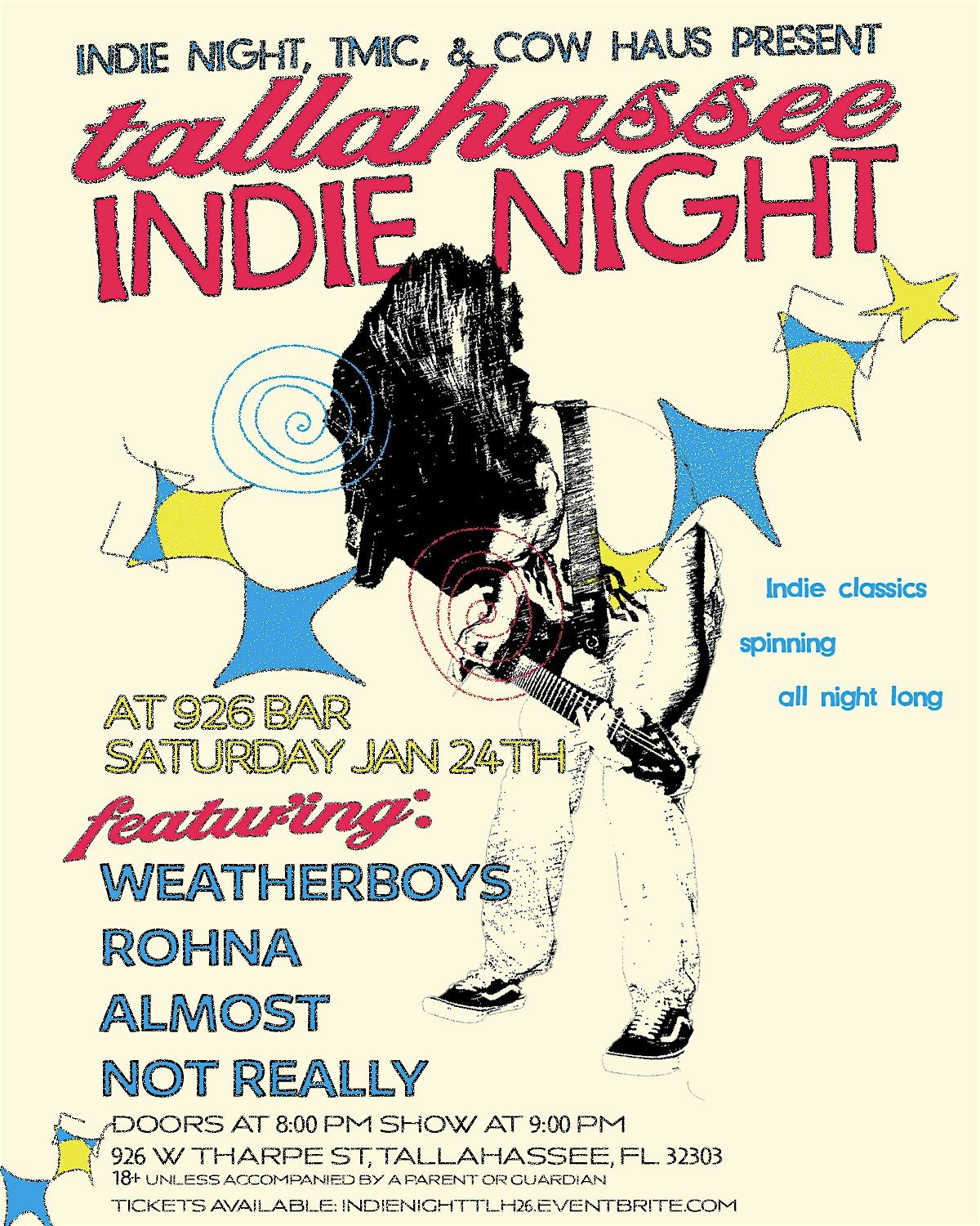 Tally Indie Night Live: Weatherboys w\/ Rohna, Almost, Not Really at 926 Bar
