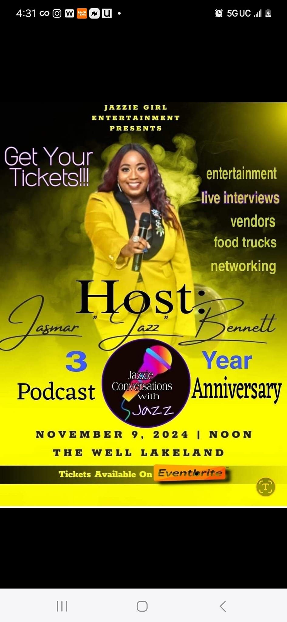 Jazzie Conversations With Jazz 3-YEAR-PODCAST-ANNIVERSARY LIVE SHOW