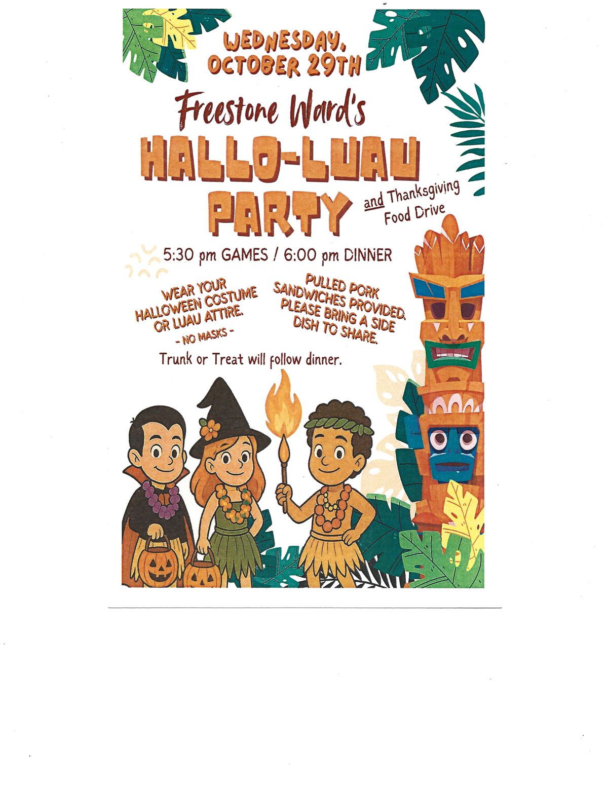 Freestone Ward Hallo-Luau Party & Trunk or Treat
