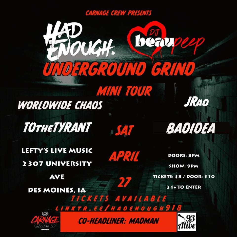 Underground Grind Mini Tour @ Lefty\u2019s Live Music 